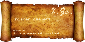 Knizner Zsanett névjegykártya